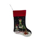 Meia De Natal Do Grinch, Monstro Verde De Desenho Animado, Enfeite Pendurável, Saco De Presente,