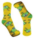 Meia Divertida Personagem Maicon Wazowski Monstro S.A Grossa Algodão Adulto Envio Imediato