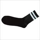 Meia esportiva listra dupla preto/branco