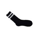 Meia felpuda cano longo - preta com listra branco - 01 par - t 34-38 - basic+