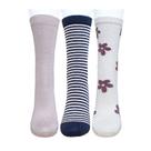 Meia Feminina 3/4 Cano Médio: Kit com 3 Pares Sortidos