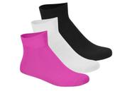 Meia Feminina Cano Medio Moleca Kit com 3 Preto Branco Pink Meia Feminina Cano Medio Moleca Kit com 3 Preto Branco Pink