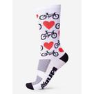 Meia Hupi Ciclismo e Corrida Love Bike Branco LT Tam 34-38