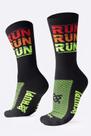Meia Hupi Run Run Run Preto