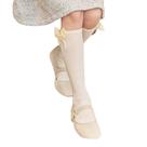 Meia Infantil Feminina Kukiê 3/4 Laço Off White - 7806