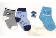 Meia Infantil Kit Com 12 Pares Menino Até 1 Ano De Idade