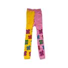 Meia Infantil Legging Flores Lola Amarela e Rosa Cantarola Meia Infantil Legging Flores Lola Amarela e Rosa Cantarola