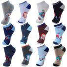 Meia Infantil Menino Cano Curto Coloridas 12 Pares Meia Infantil Menino Cano Curto Coloridas 12 Pares