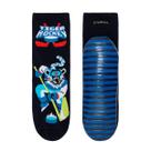 Meia Infantil Pansock Soquete Marinho Tiger Hockey Sola Emborrachada Puket