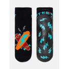 Meia Infantil Pansock Soquete Skate Preta Sola Emborrachada Puket
