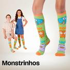 Meia Maluca 3/4 Unissex Infantil Coloridas Diversos Modelos- Tamanho 23 ao 34 -