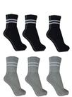 Meia Masculina Cano Alto Kit 06 Pares Confortável com Listras Ótima para Frio