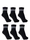 Meia Masculina Cano Alto Kit 06 Pares Confortável com Listras Ótima para Frio