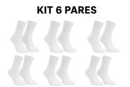 Meia Meio Cano Unissex Algodão Kit 6 Pares 36 ao 42 Branca e Preta Sortidas