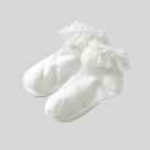 *Meia Off White Com Renda