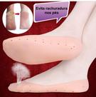 Meia Palmilha de Silicone Gel Hidratante Para Pés Anti Rachadura