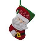Meia Papai Noel 48x26x2cm Vermelho/verde
