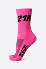 Meia para Corrida HUPI 21k Rosa Neon