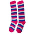 Meia Pelúcia Feminino Adulto 3/4 Cano Alto Longa Inverno Proteção Frio Listras