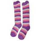 Meia Pelúcia Feminino Adulto 3/4 Longa Inverno Quente Proteção Frio Listras