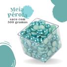 Meia Pérola Azul Turquesa - 10 Mm Pacote Com 500 Gramas - Nybc