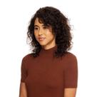 Meia Peruca Cabelo Natural Cacheado 30cm Textura Wavy De Benguela 190g, Castanho Escuro