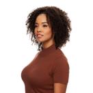 Meia Peruca Cabelo Natural Cacheado 40cm Textura Coily De Benguela 180g, Castanho Escuro