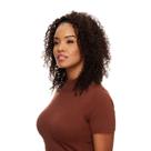Meia Peruca Cabelo Natural Cacheado 40cm Textura Curly De Benguela 180g, Castanho Escuro
