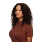 Meia Peruca Cabelo Natural Cacheado 50cm Textura Curly De Benguela 200g, Castanho Escuro