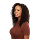 Meia Peruca Cabelo Natural Cacheado 60cm Textura Coily De Benguela 220g, Castanho Escuro