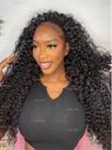 Meia peruca Curlyme 3 em 1 Water Wave Human Hair 18cm
