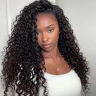 Meia peruca ISEE Water Wave Human Hair, 20 polegadas, ideal para iniciantes