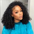 Meia peruca OWNROSE Upgread 3 em 1 Kinky Curly 200 Density