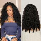 Meia peruca UMEGIRL Cabelo humano encaracolado birmanês 250% 50 cm 3 em 1