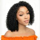 Meia peruca ZIYU, cabelo humano 180% de densidade, perucas sem cola, cabelo humano, 12 polegadas, encaracolado, 3 em 1, meia peruca feminina com cordão, sem costura, dobrável, ideal para iniciantes