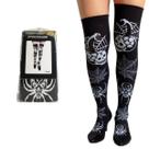 Meia Preta adulto 8/8 Aranha com Caveira Fantasia Cosplay Meia Preta adulto 8/8 Aranha com Caveira Fantasia Cosplay