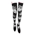 Meia Preta Estampada Halloween