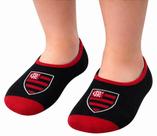 Meia Sapatilha Flamengo Infantil Preto e Vermelho Oficial