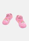 Meia Sapatilha Puket Bebê Menina Antiderrapante Arco Íris Rosa Bala 5 a 12 Meses