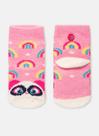 Meia Soquete Puket Bebê Panda Arco Íris Rosa Bala 15 a 22