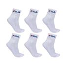 MEIA UNISEX FILA CANO MEDIO 6 PARES -BRANCO-Tam:39-43