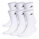Meias Adidas Athletic Cushioned Crew Masculinas, 6 pares, brancas/pretas