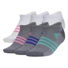Meias adidas Superlite No Show para crianças, pacote com 6 unidades, branca/cinza/rosa