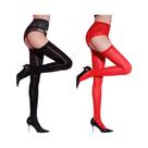 Meias Altas Brilhantes Para Mulheres, Meias Com Renda Kave, Meias Transparentes Sexy, 1 Ou 2 Pares