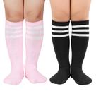 Meias American Trends listradas de algodão até os joelhos, de 3 a 6 anos, para meninas Meias American Trends listradas de algodão até os joelhos, de 3 a 6 anos, para meninas