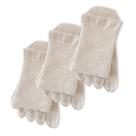 Meias Amoradec de algodão orgânico, 3 pares para mulheres, bege