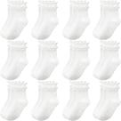 Meias Aroveea Baby Toddler Girls Grip, algodão com babados, pacote com 12