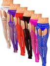 Meias arrastão Skylety para mulheres plus size, 6 pares