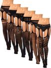 Meias arrastão Skylety para mulheres plus size, 6 pares