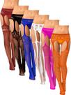 Meias arrastão Skylety para mulheres plus size, 6 pares